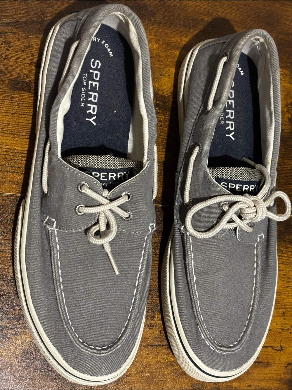 Sperry Men's Gray Canvas 2-Eye Boat Shoes